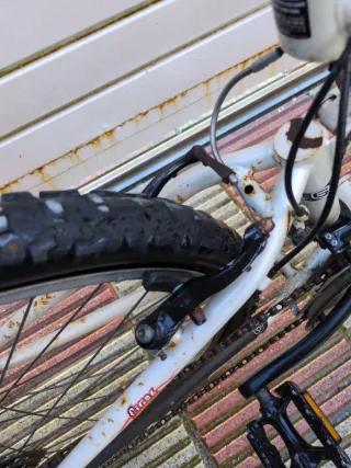 Bicicleta Montaña Decathlon Naranja/Blanca