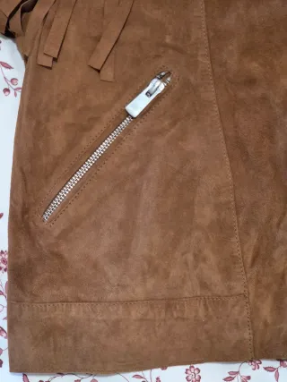 Chaqueta Mango Piel Cabra Marrón Talla M