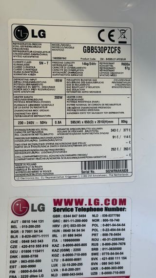 Nevera Combi LG A+++