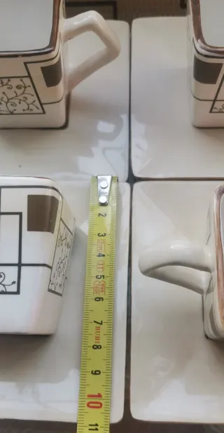 Juego 4 tazas café con platos