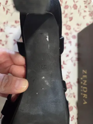 Sandalias Zendra Ante Tacón Negro talla 39