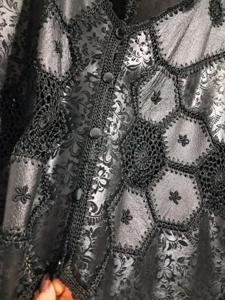 Falda larga + chaleco cuero natural T.50-52