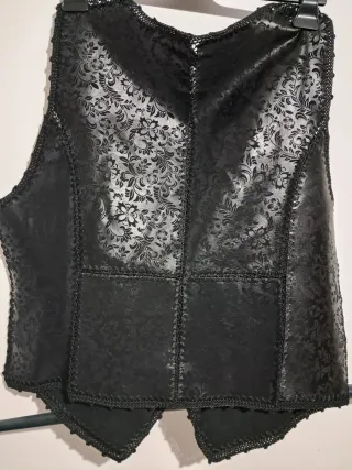 Falda larga + chaleco cuero natural T.50-52