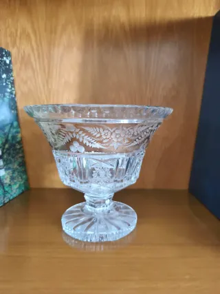 Centro de mesa cristal Bohemia dorado