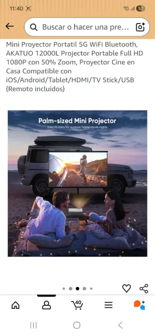 Proyector Portátil AKATUO 1080P WiFi Bluetooth