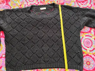 Jersey crop calados negro talla única