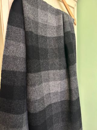 Chal de lana a cuadros negro y gris 80 de ancho co