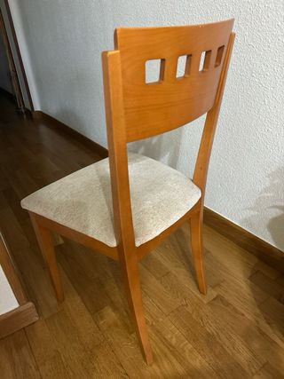 Mesa madera cerezo y 6 sillas