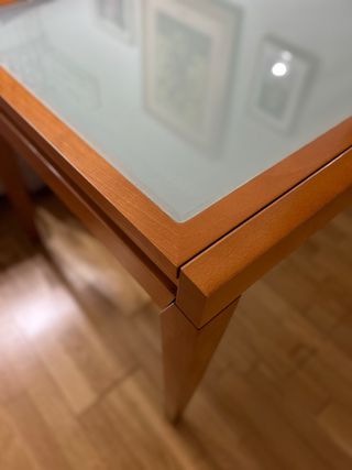 Mesa madera cerezo y 6 sillas