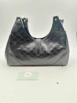 Gucci Jackie Media Pelle Guccissima Nera