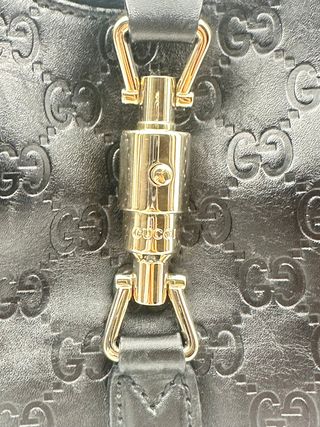 Gucci Jackie Media Pelle Guccissima Nera