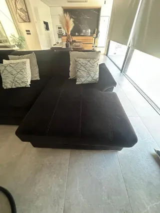 Sofá de lujo en U XXL tejido nubuck