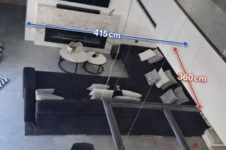 Sofá de lujo en U XXL tejido nubuck