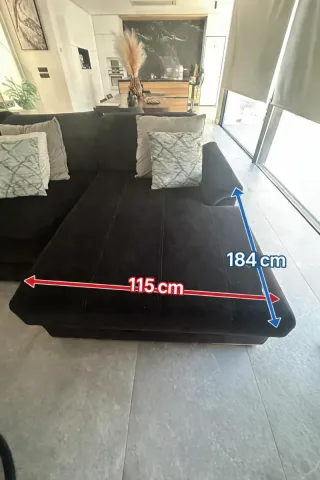 Sofá de lujo en U XXL tejido nubuck