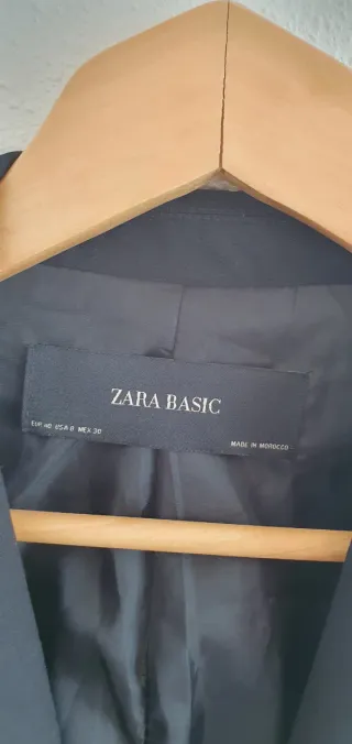 Blazer ZARA BASIC Negro Mujer