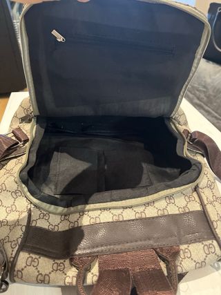 NO ES GUCCI Mochila/Bolso Beige y Marrón