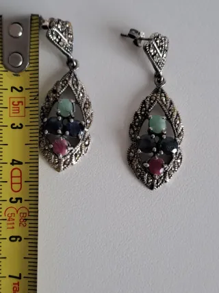 Pendientes Plata con Piedras Semipreciosas