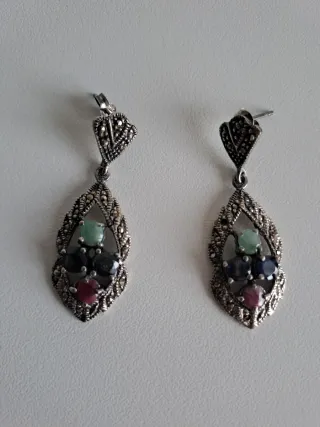 Pendientes Plata con Piedras Semipreciosas