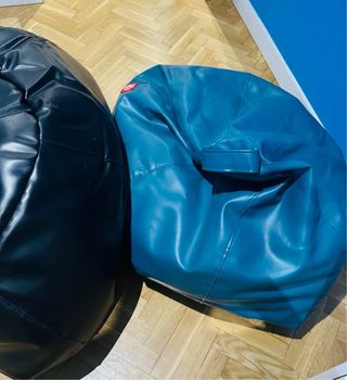 Puff Home Style Nero e Verde Pelle Sintetica