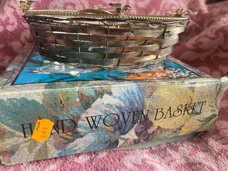 Cesta ovalada panera o frutas de alpaca