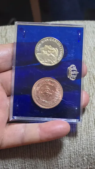 Blister Moneda y Medalla 1987 Bodas Plata SC