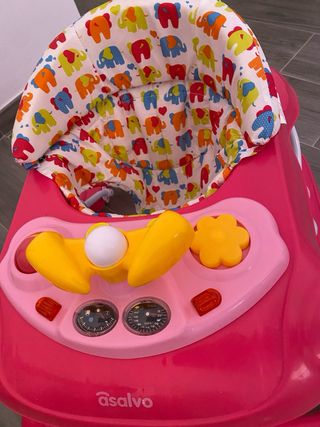 Andador bebé Asalvo rosa con centro de actividades
