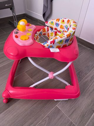Andador bebé Asalvo rosa con centro de actividades