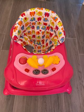 Andador bebé Asalvo rosa con centro de actividades