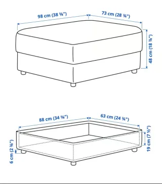 Reposapiés Vimle de IKEA, color beige Gunnared.