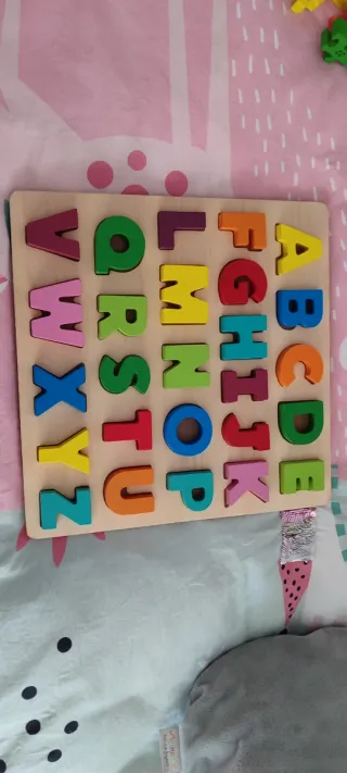 Puzzle Letras Madera + Memory Pitufos
