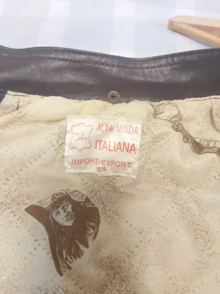 Chaqueta Cuero Vintage Marrón