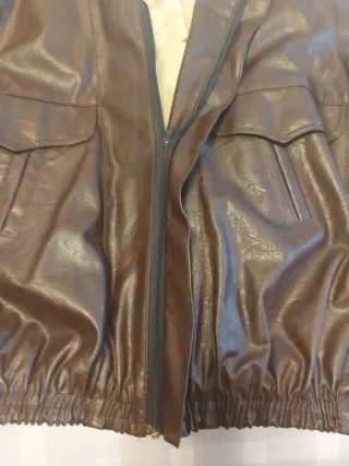 Chaqueta Cuero Vintage Marrón