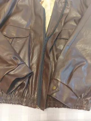 Chaqueta Cuero Vintage Marrón
