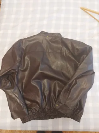 Chaqueta Cuero Vintage Marrón