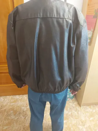 Chaqueta Cuero Vintage Marrón