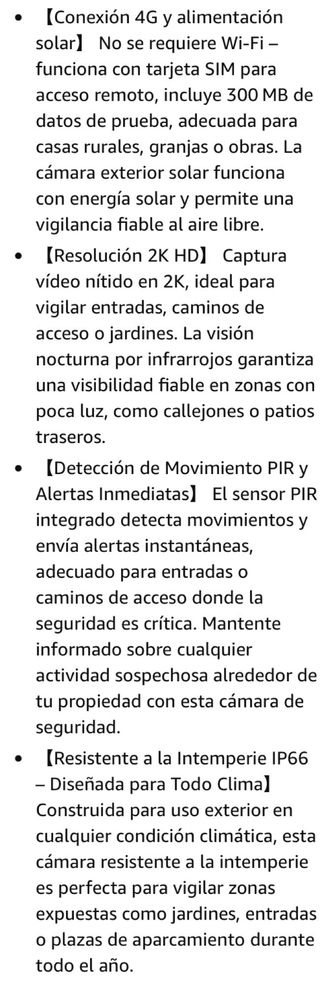Cámara Seguridad 4G WOLFANG CCTV
