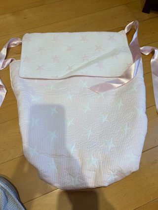 Funda capazo rosa estrellas