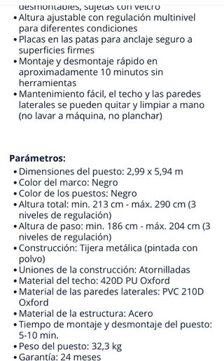 Carpa Publicitaria 3x6 con Paredes Negra