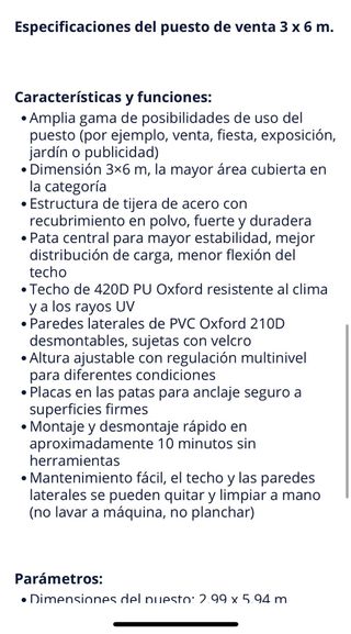 Carpa Publicitaria 3x6 con Paredes Negra