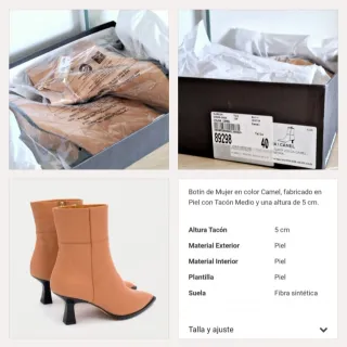 Botines Piel con Tacón de Mujer