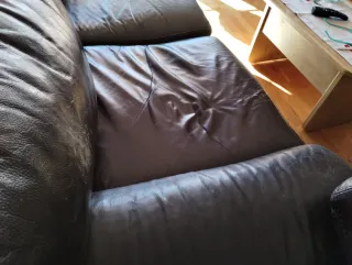 2 divani in polipiel marrone