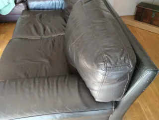 2 divani in polipiel marrone