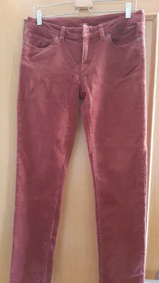 Pantalón pana mujer rojo