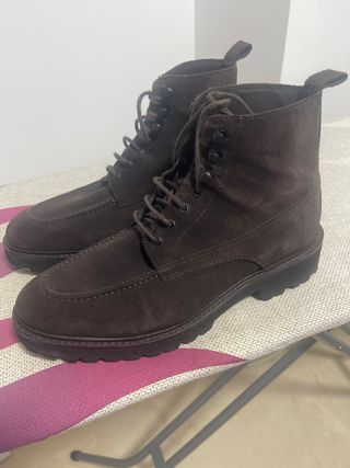 Botines de ante hombre marrones