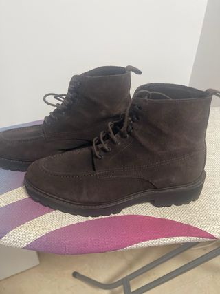 Botines de ante hombre marrones