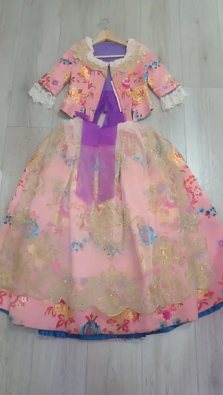Traje de Fallera Niña Rosa de 7 a 10 años