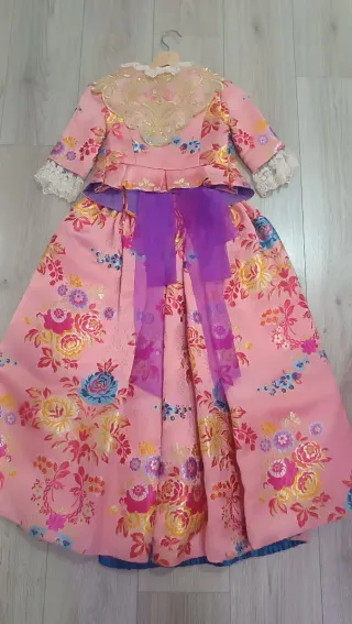 Traje de Fallera Niña Rosa de 7 a 10 años