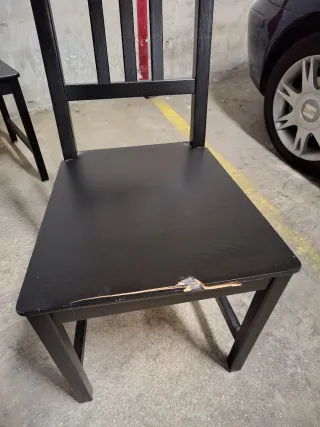3 Sillas Ikea Stefan Negras + 1 de regalo