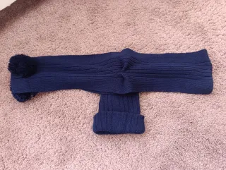 Gorro y bufanda azul pompón Dorian Gray