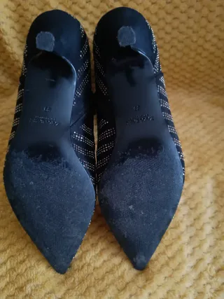 Botines Zara Talla 39 Negros con Brillos